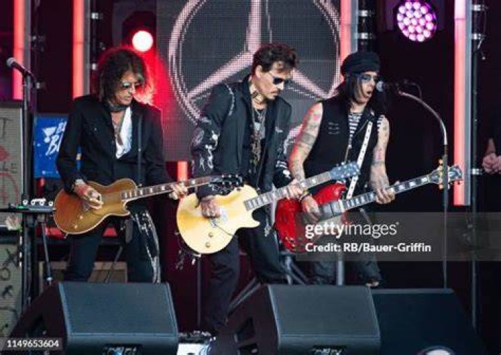 Johnny Depp seen performing with Hollywood Vampires bandmate Tommy Henriksen